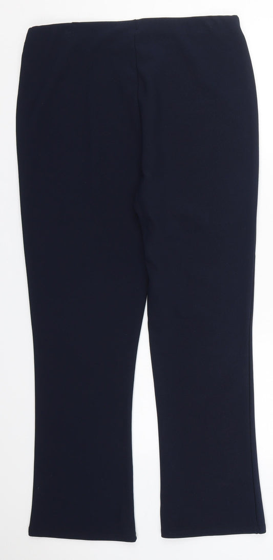 Preworn Womens Blue  Polyester Trousers  Size 14 L27 in Regular
