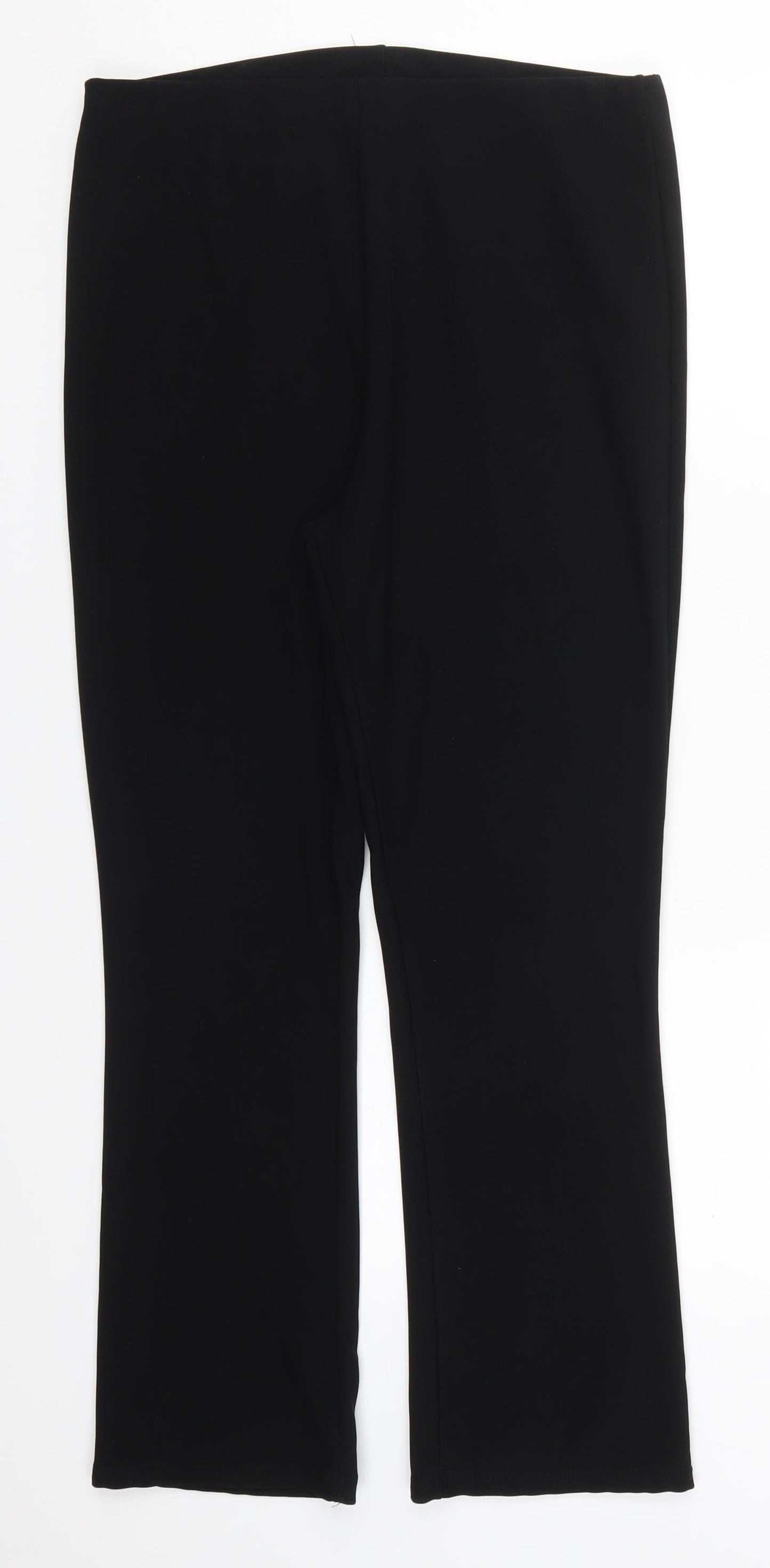 Preworn Womens Black  Polyester Trousers  Size 12 L26 in Regular