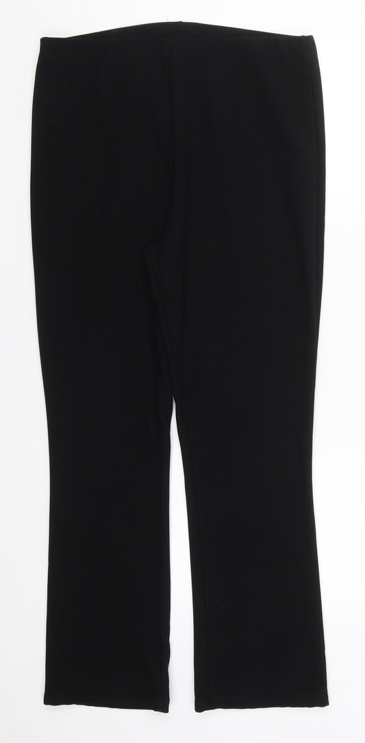 Preworn Womens Black  Polyester Trousers  Size 12 L26 in Regular