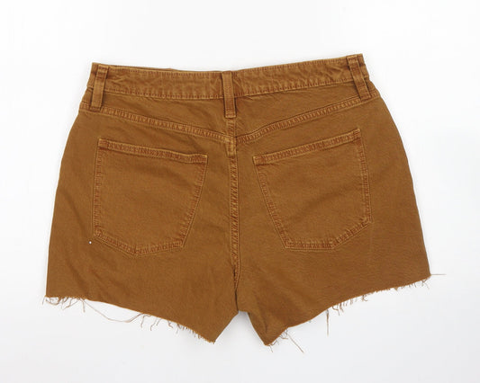 Universal Thread Womens Brown  Cotton Mom Shorts Size 8 L4 in Regular Button