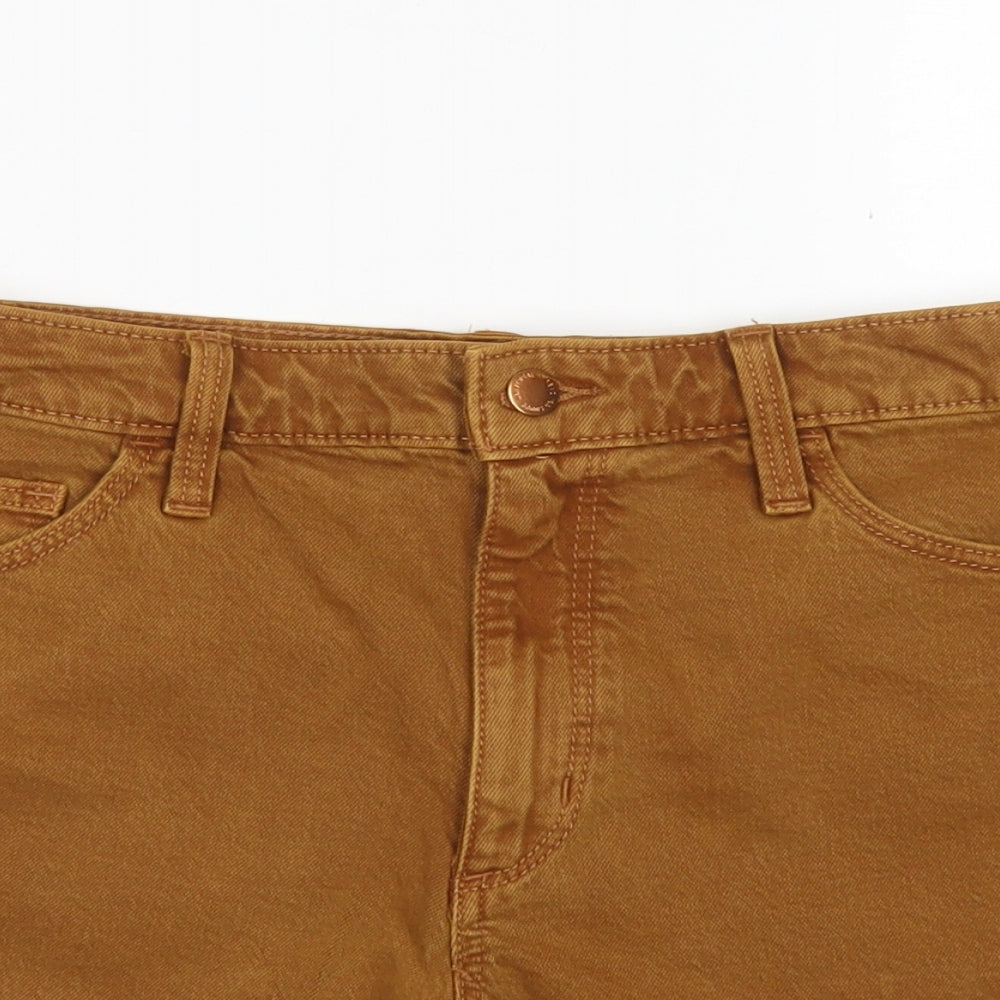 Universal Thread Womens Brown  Cotton Mom Shorts Size 8 L4 in Regular Button