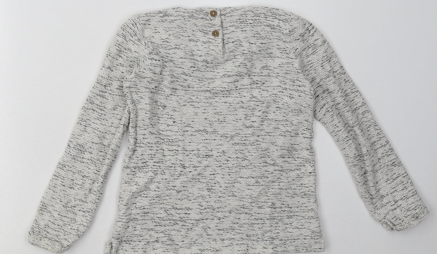 NEXT Girls Grey  Coir Basic Casual Size 4-5 Years Crew Neck Button - love