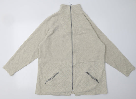 Instyle Mens Beige  Polyester Full Zip Sweatshirt Size L
