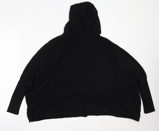 Only Womens Black  Viscose Pullover Hoodie Size M