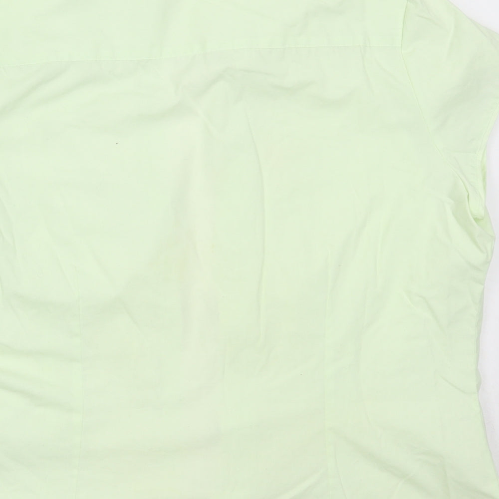 AMARANTO Womens Green  Polyester Basic Button-Up Size 18 Collared
