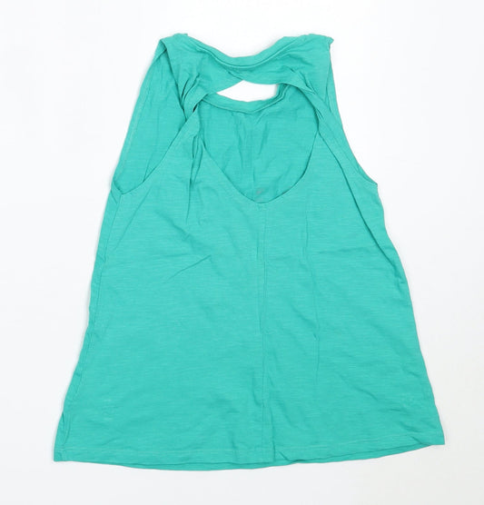 NEXT Girls Green  Cotton Basic Tank Size 11 Years Round Neck