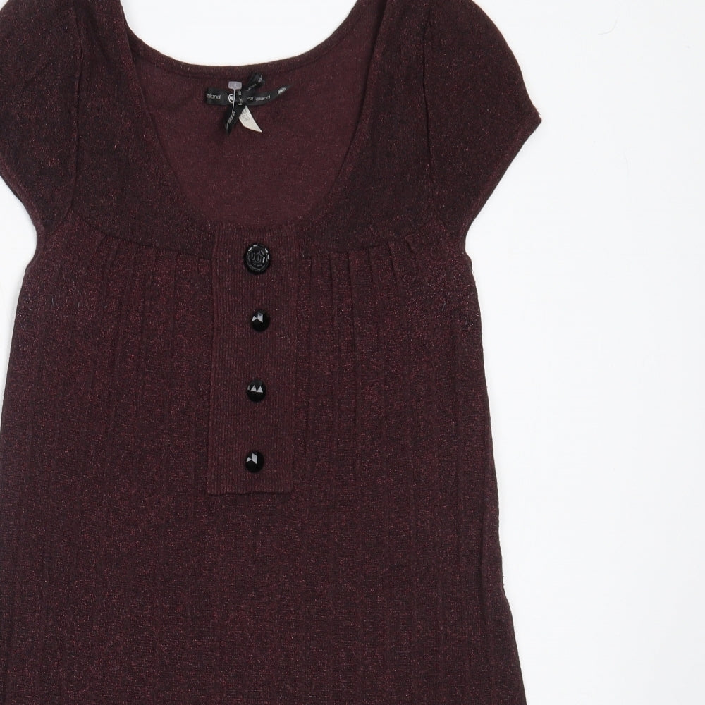 River Island Womens Purple  Viscose Fit & Flare  Size 10  Round Neck