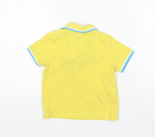 Mini Club Boys Yellow  Cotton Basic Polo Size 12-18 Months Collared