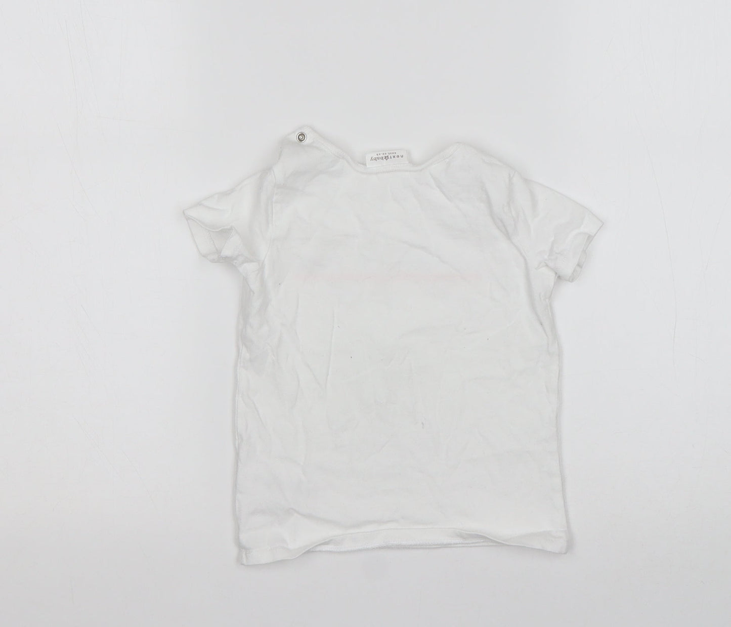 NEXT Baby White  Cotton Basic T-Shirt Size 12-18 Months Round Neck