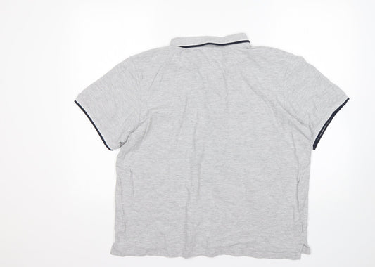 STH Shore Mens Grey  Cotton  Polo Size L Collared
