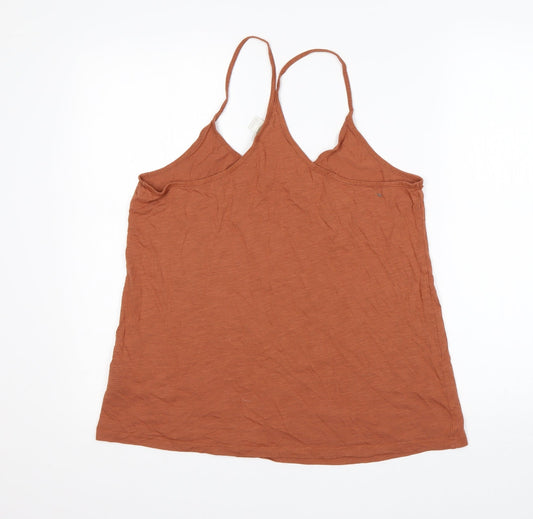 H&M Womens Brown  Cotton Basic Tank Size L Round Neck