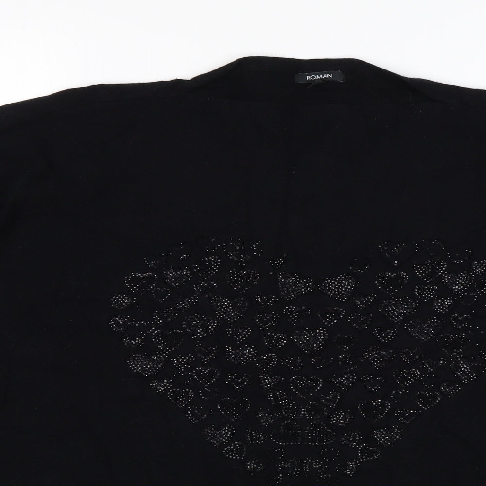 Roman Womens Black Round Neck   Pullover Jumper Size M