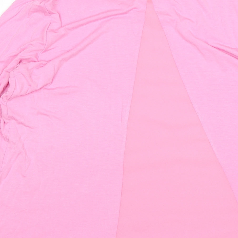 Michele Hope Womens Pink  Viscose Basic T-Shirt Size 14 Round Neck