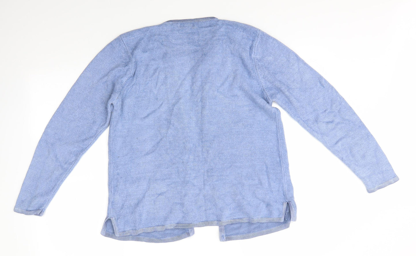 Nutshell Womens Blue Round Neck  Acrylic Cardigan Jumper Size M