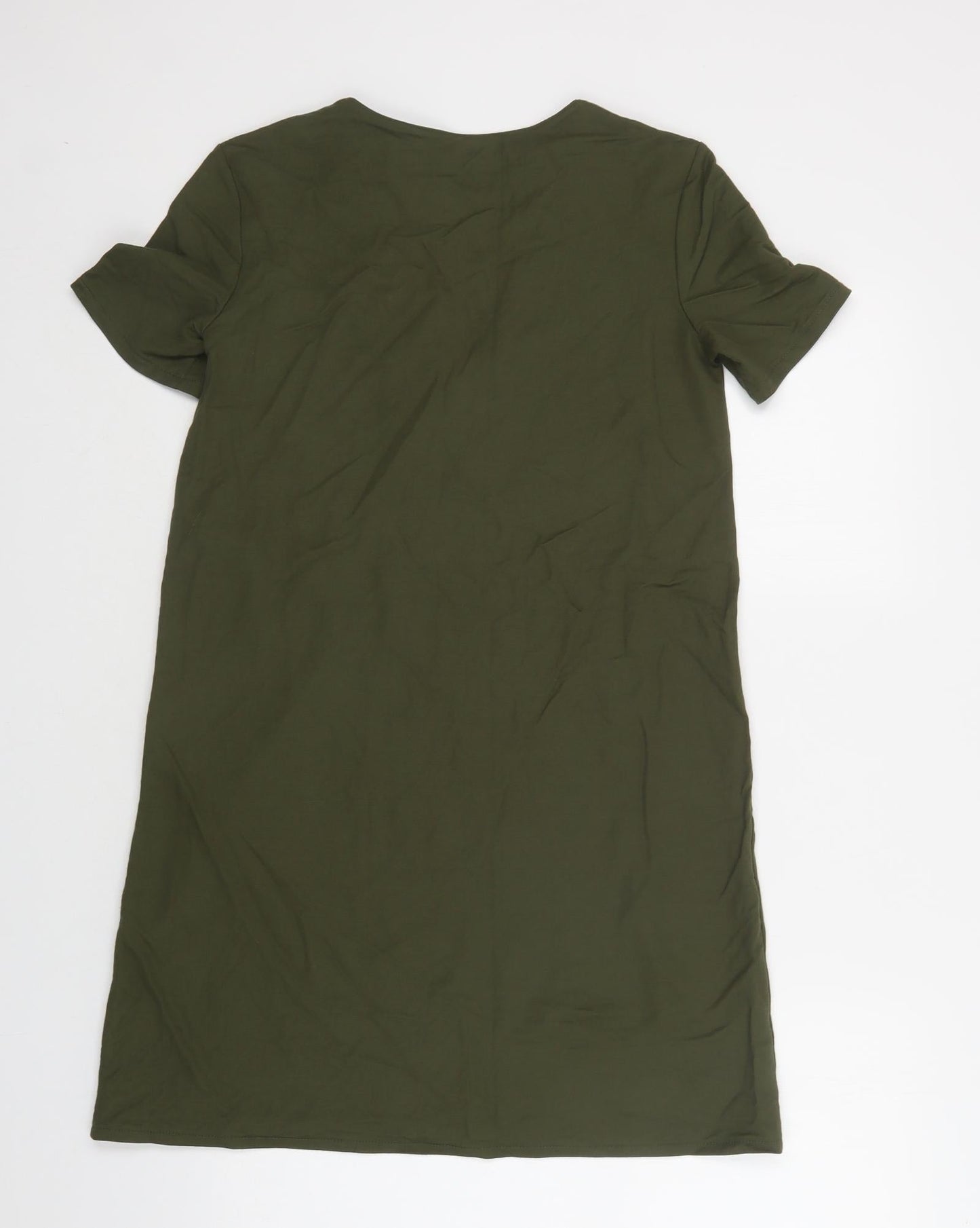 Zara Womens Green  Viscose A-Line  Size S  V-Neck