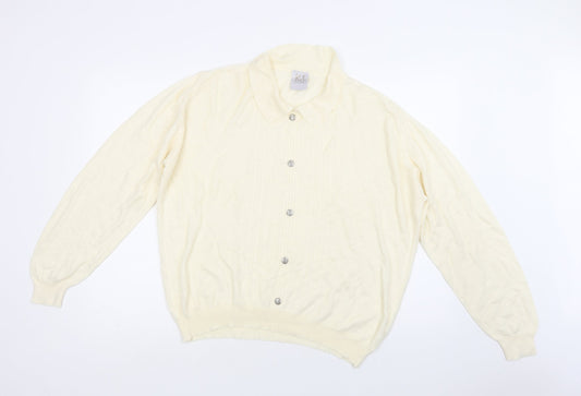 Classic Woman Womens Ivory Collared  Acrylic Pullover Jumper Size 20