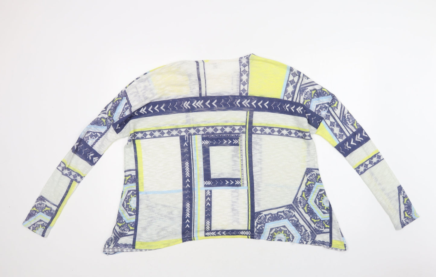 River Island Womens Blue Round Neck Geometric Polyester Pullover Jumper Size 10