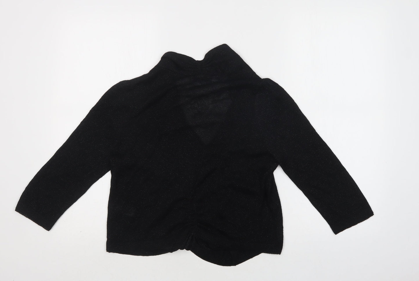M&S Womens Black V-Neck  Viscose Cardigan Jumper Size 10