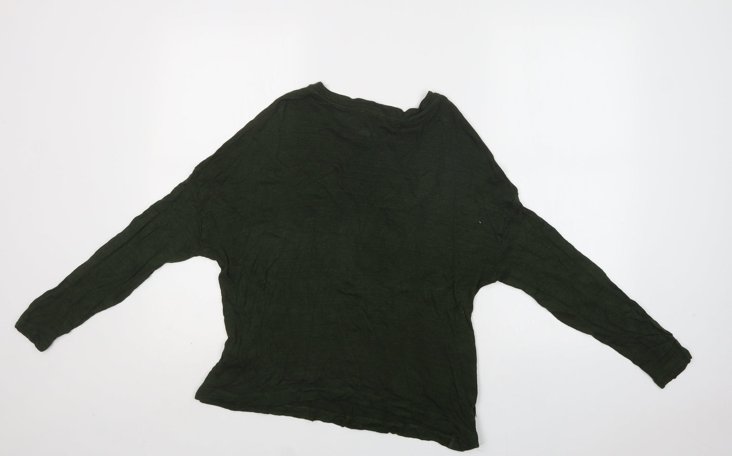 Stradivarius Womens Green Crew Neck  Viscose Pullover Jumper Size S