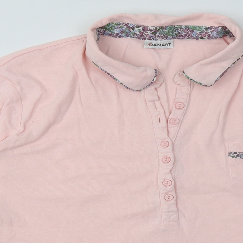 Damart Womens Pink  Cotton Pullover Sweatshirt Size 14  Pullover