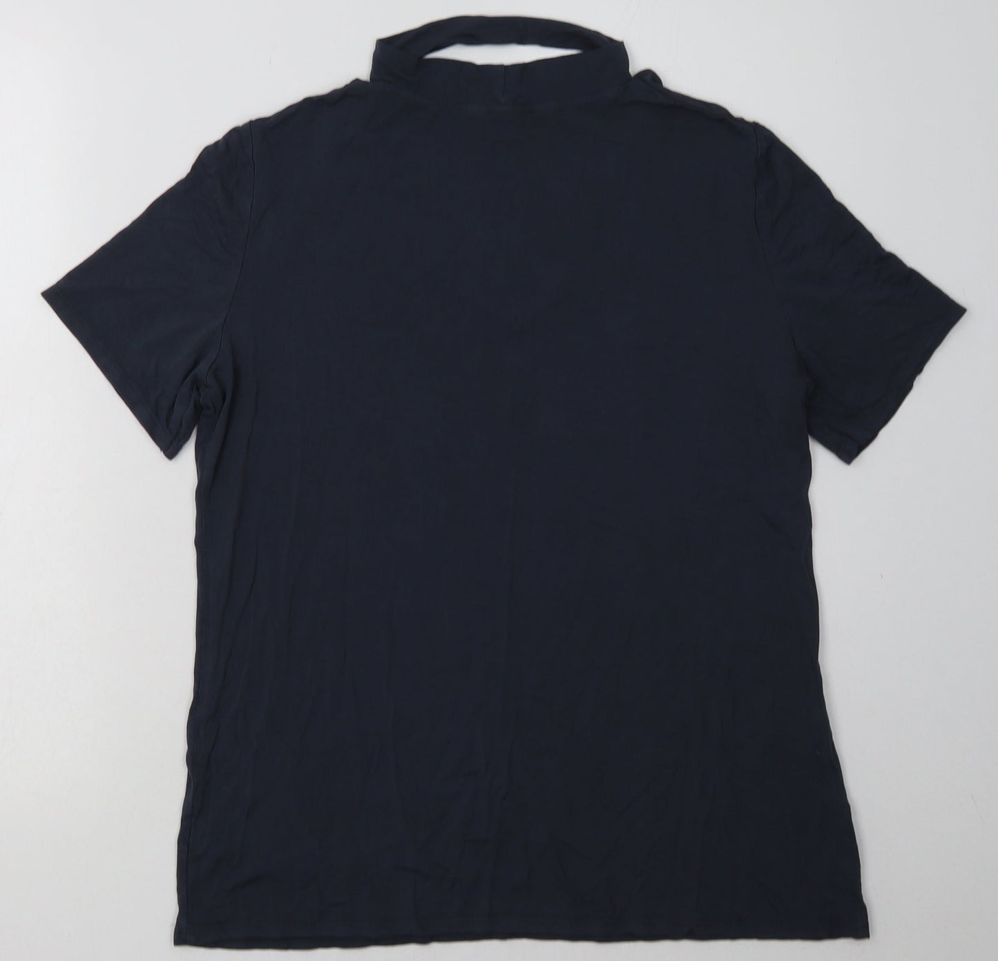 Dorothy Perkins Womens Blue  Viscose Basic T-Shirt Size 14 V-Neck