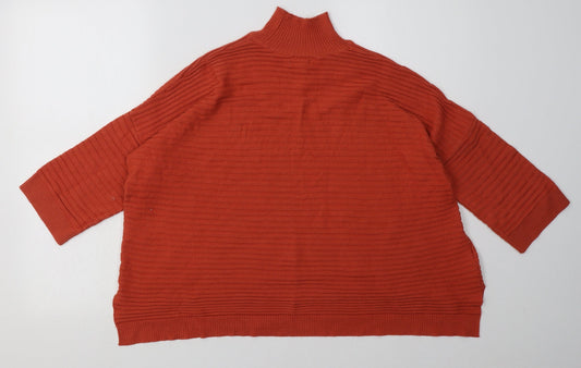 River Island Womens Orange  Acrylic Pullover Sweatshirt Size S  Pullover