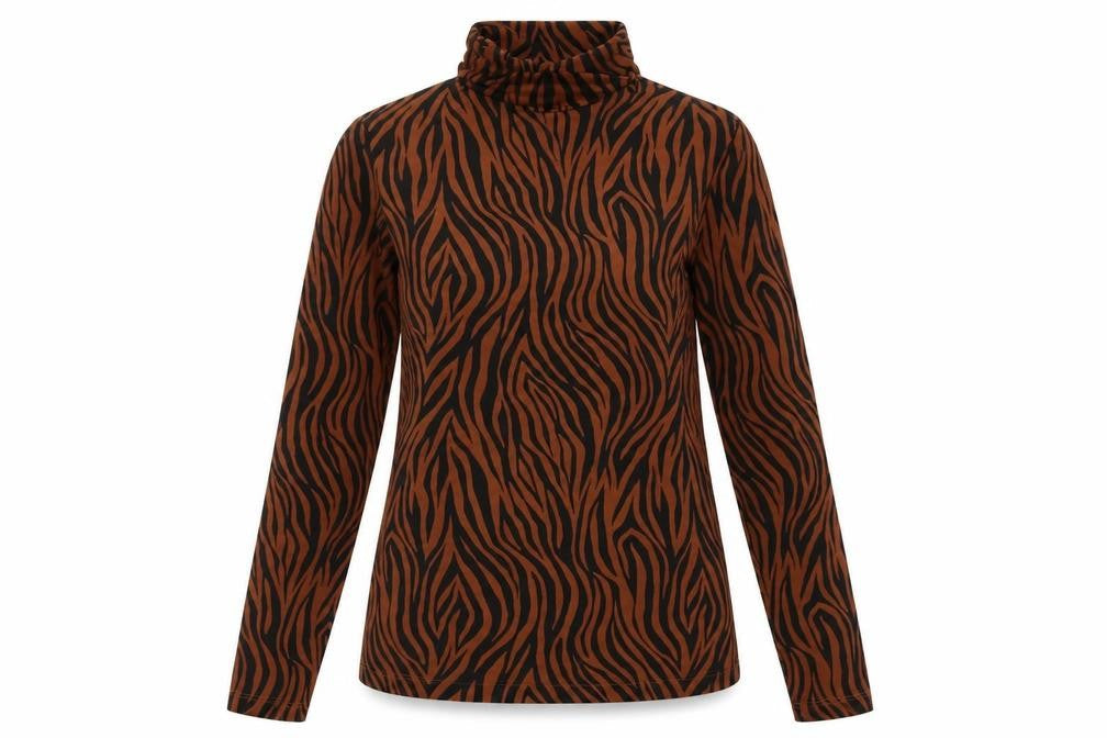 Marks and Spencer Womens Brown Animal Print Viscose Pullover Sweatshirt Size 12  Pullover
