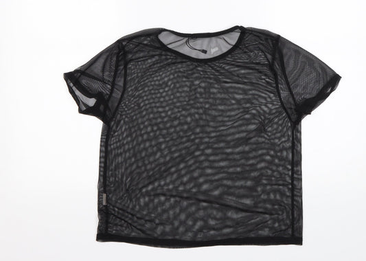 I SAW IT FIRST Womens Black  Viscose Basic Blouse Size 12 Round Neck