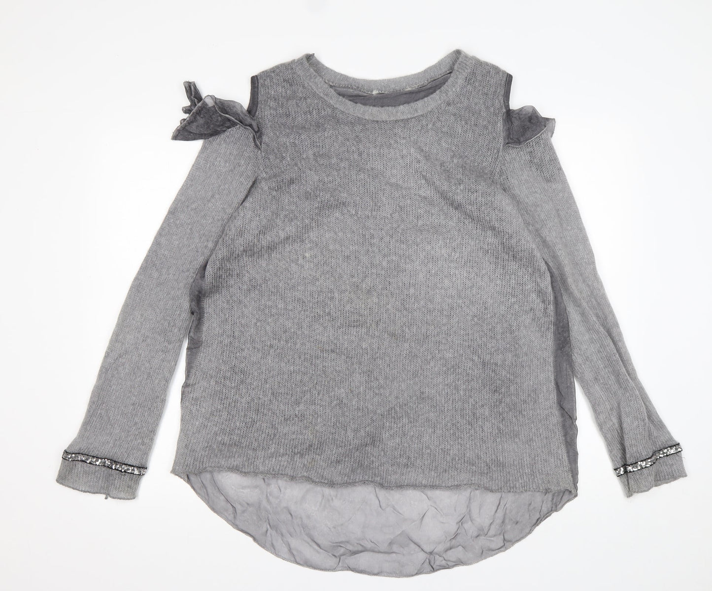 Preworn Womens Grey Round Neck  Acrylic Pullover Jumper Size XL