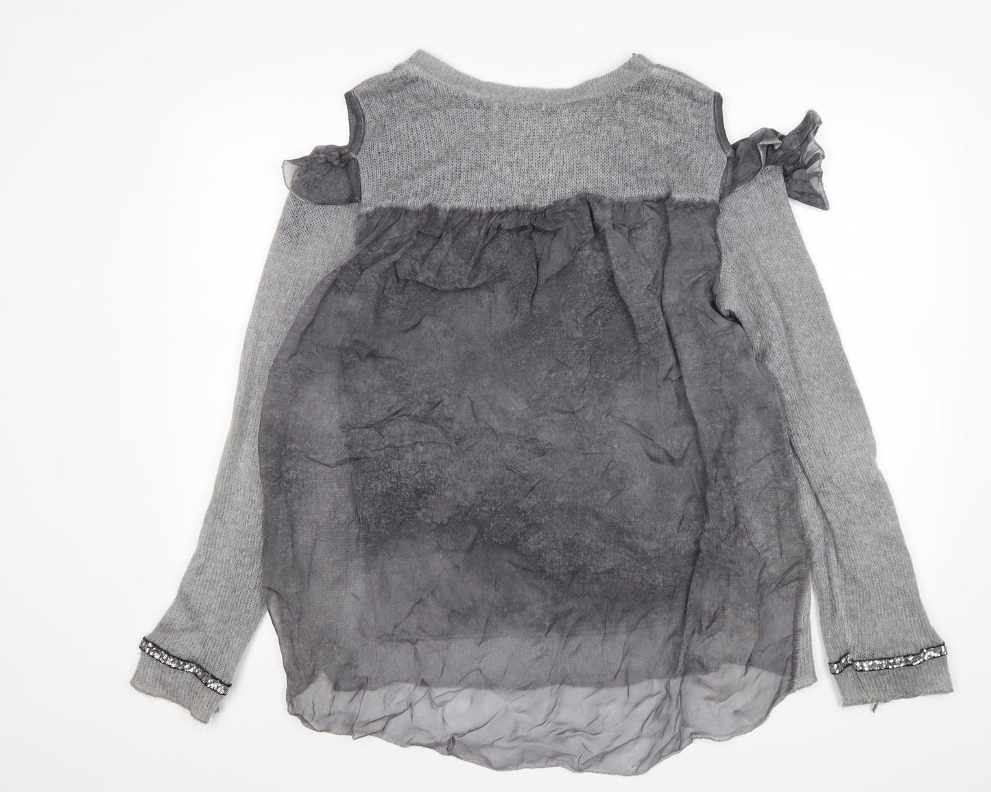 Preworn Womens Grey Round Neck  Acrylic Pullover Jumper Size XL