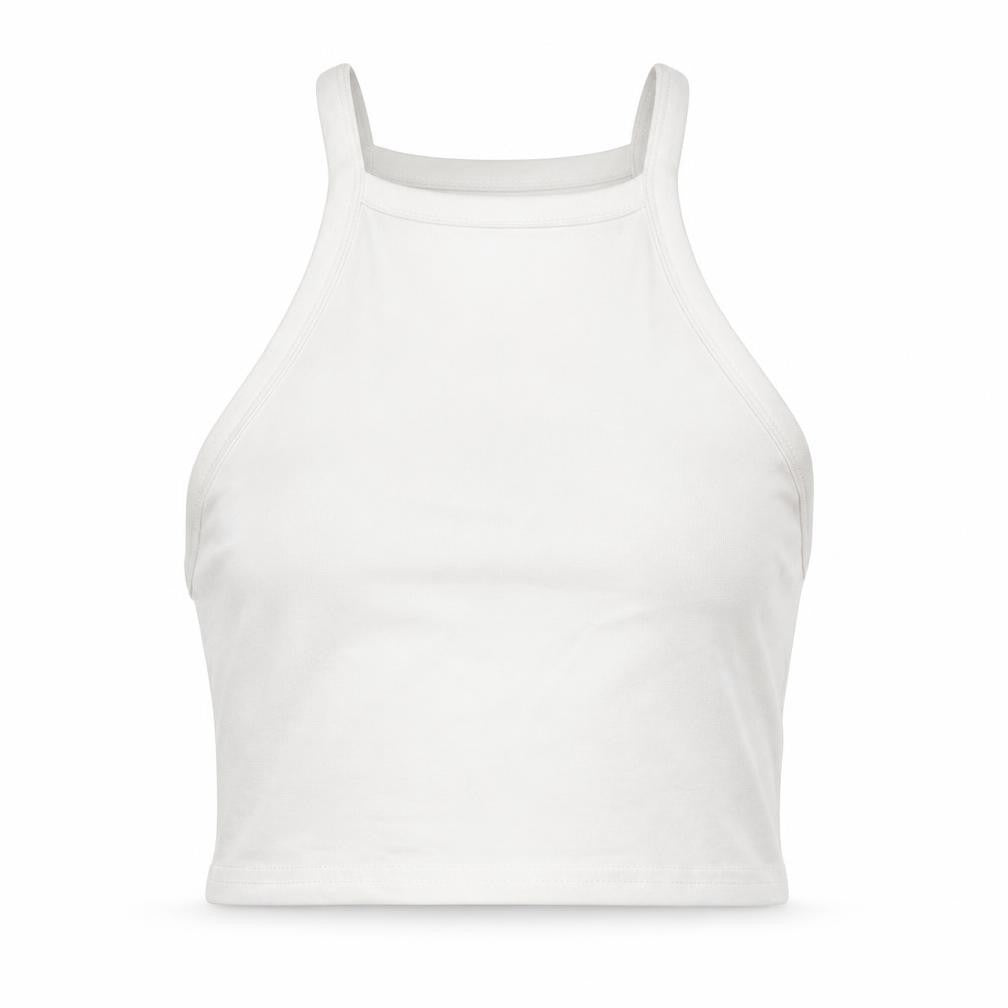 H&M Womens White  Cotton Cropped Tank Size 2XS Square Neck