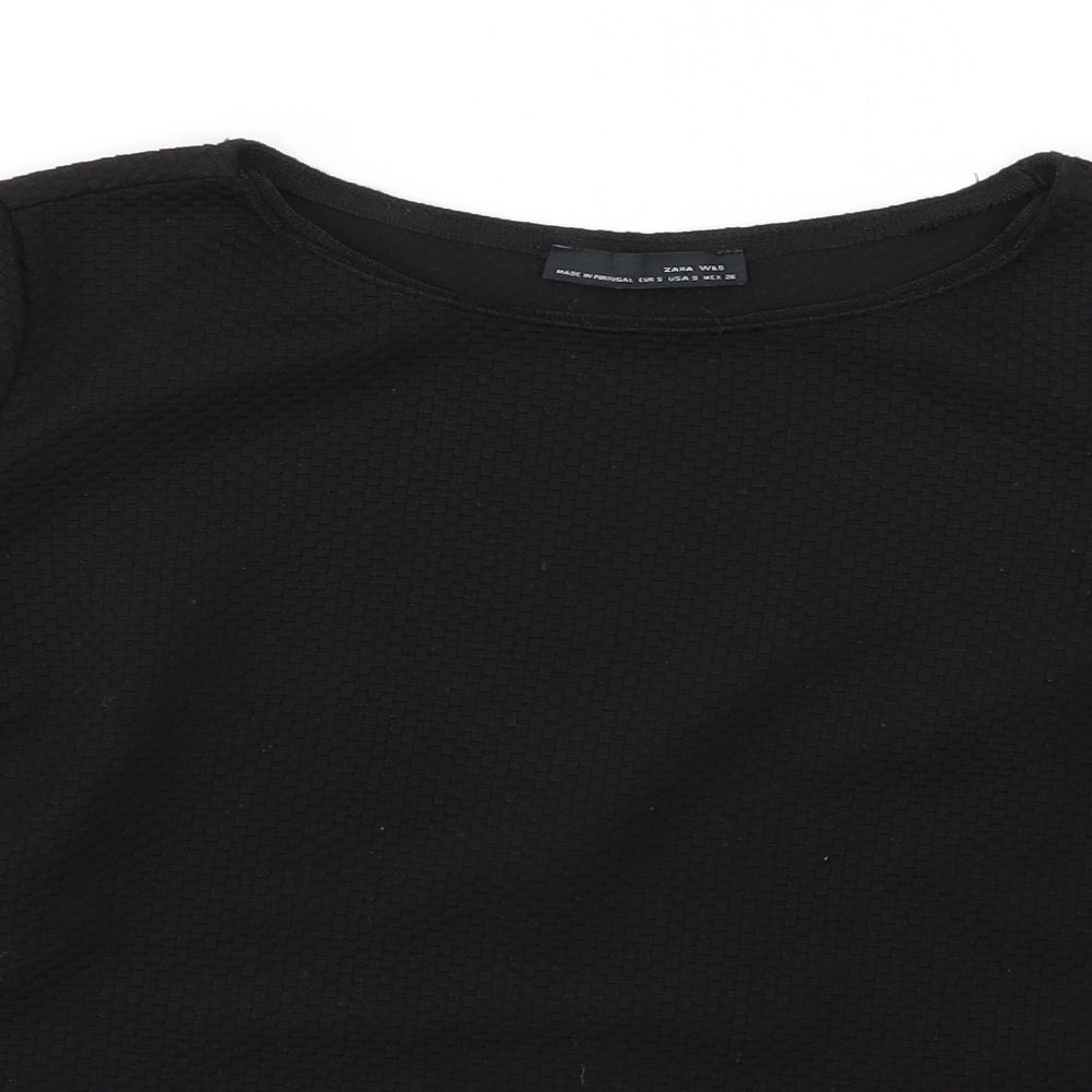 Zara Womens Black Round Neck  Polyester Pullover Jumper Size S