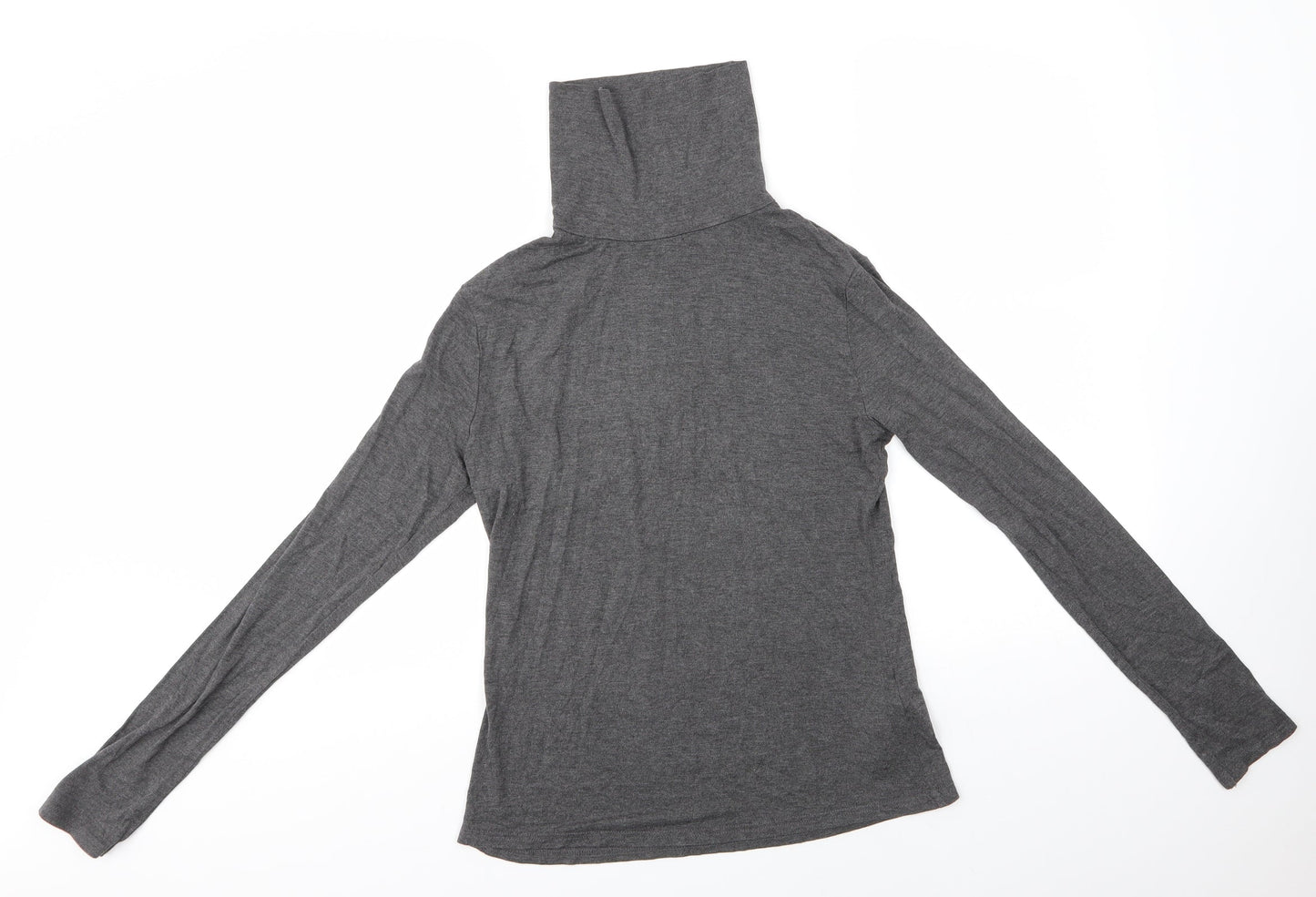 New Look Womens Grey  Viscose Basic Blouse Size 14 High Neck