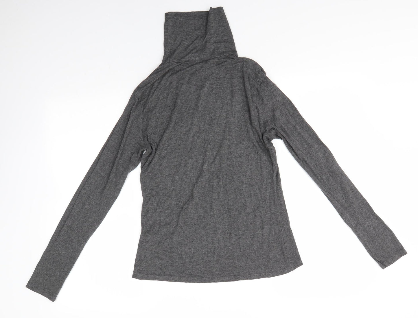 New Look Womens Grey  Viscose Basic Blouse Size 14 High Neck