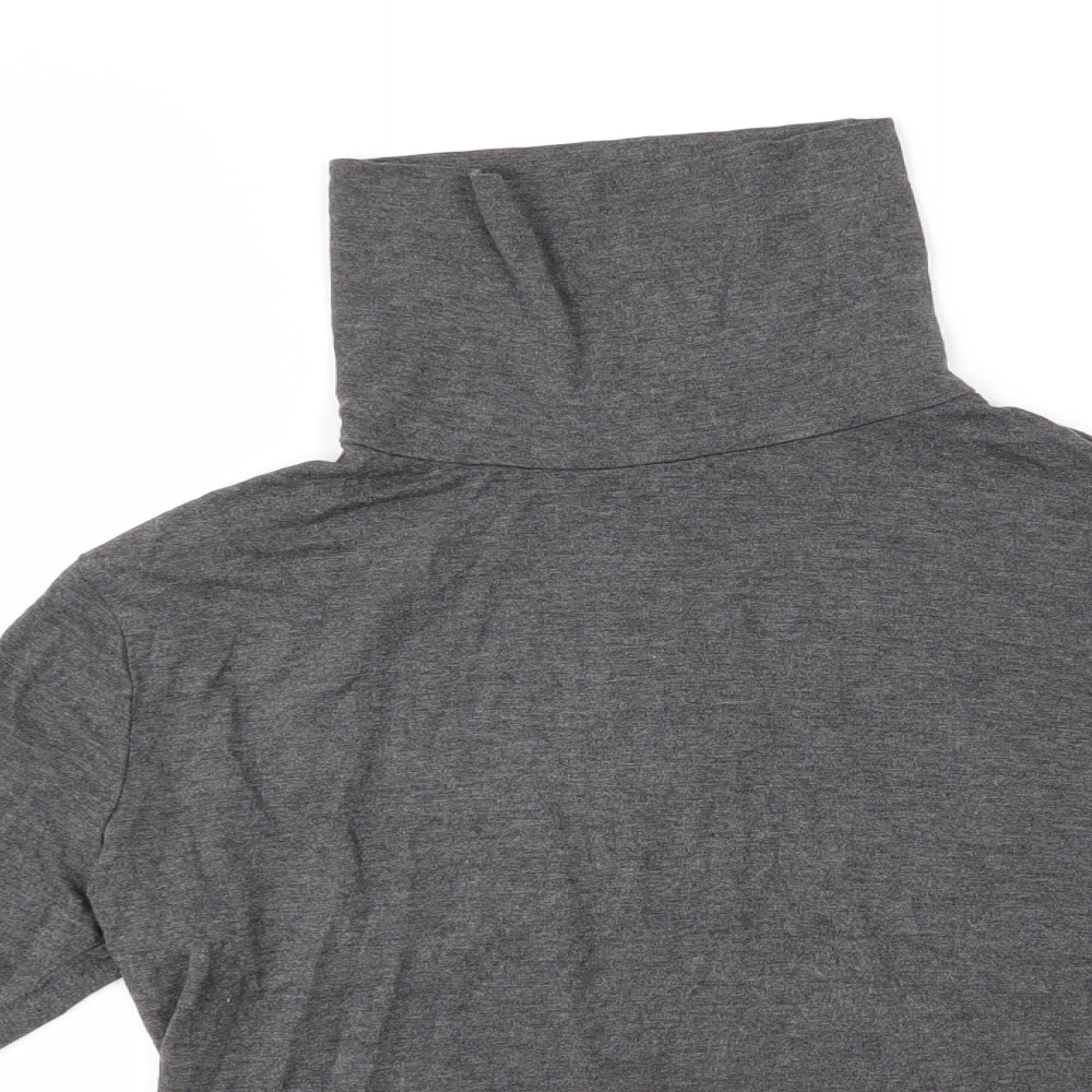 New Look Womens Grey  Viscose Basic Blouse Size 14 High Neck