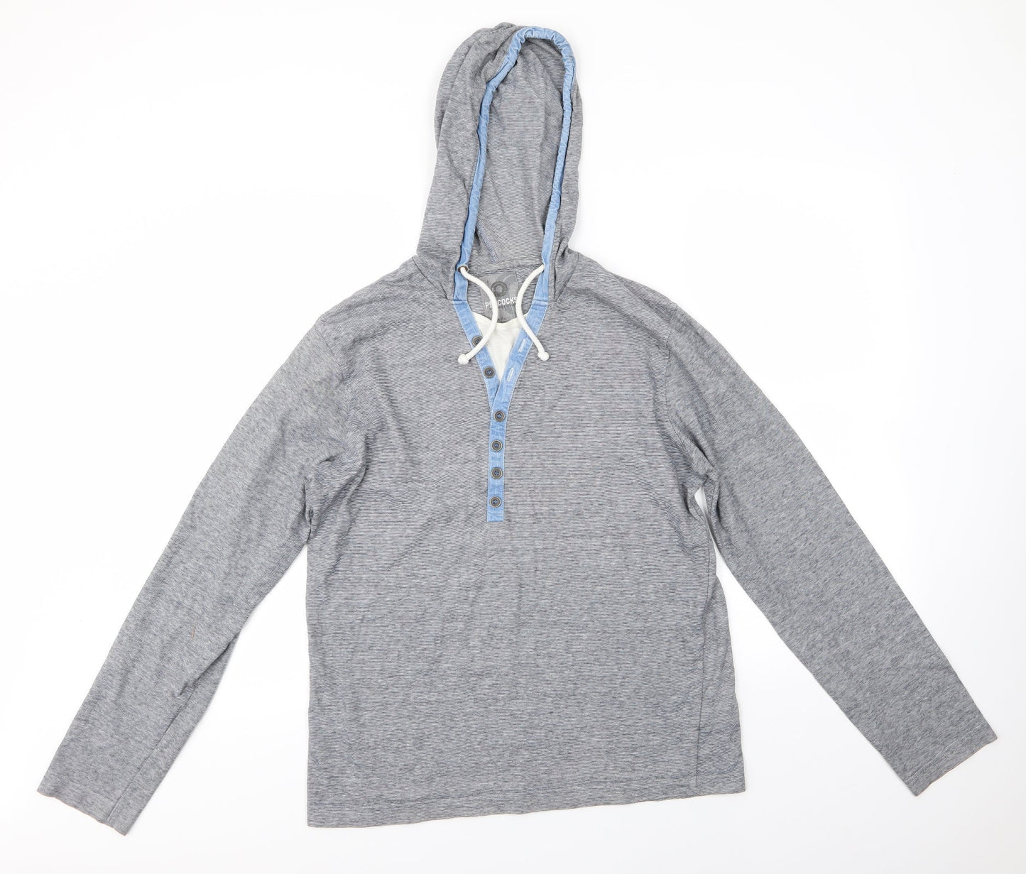 Peacocks Womens Grey  100% Cotton Pullover Hoodie Size M