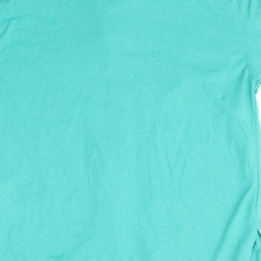 HONEY Womens Green  Polyester Basic Button-Up Size M Collared