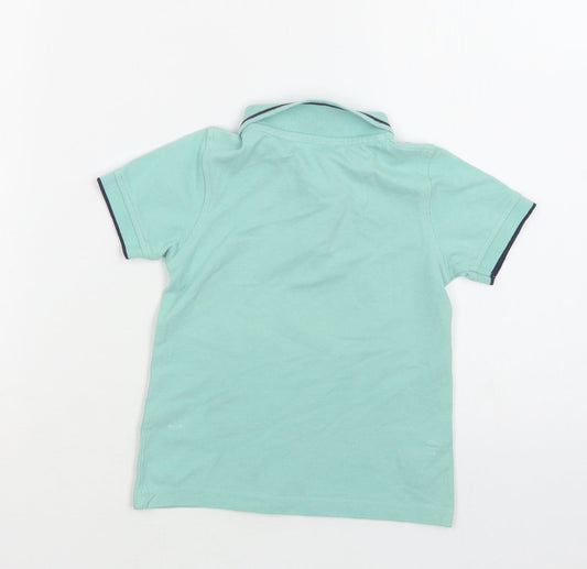 George Boys Green  Cotton Basic Polo Size 2 Years Collared Button