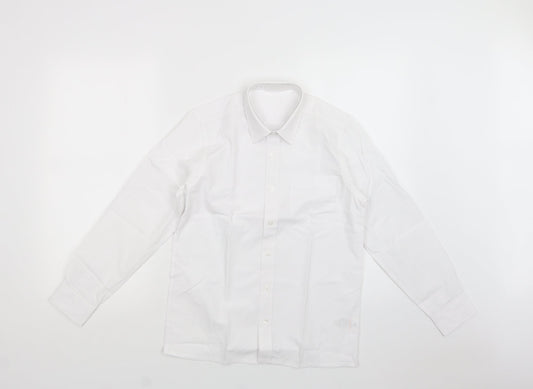 Matalan Boys White  Polyester Basic Button-Up Size 12 Years Collared Button - School Wear