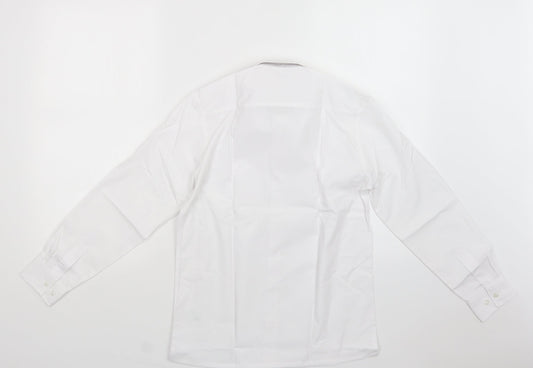 Matalan Boys White  Polyester Basic Button-Up Size 12 Years Collared Button - School Wear