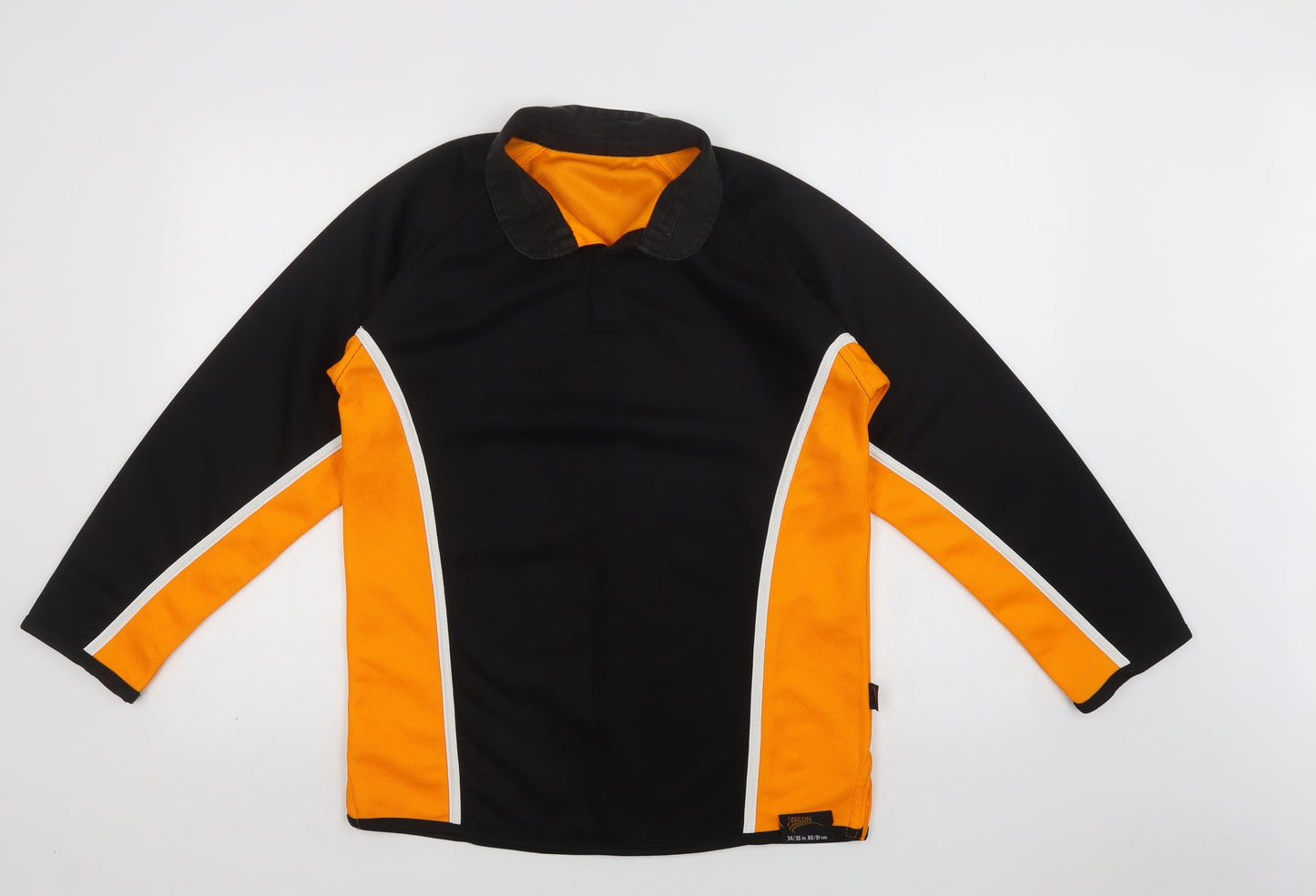 Falcon Mens Black Striped Polyester Pullover Sweatshirt Size M
