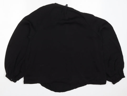 Julien Macdonald Womens Black  Polyester Basic Blouse Size 14 Round Neck