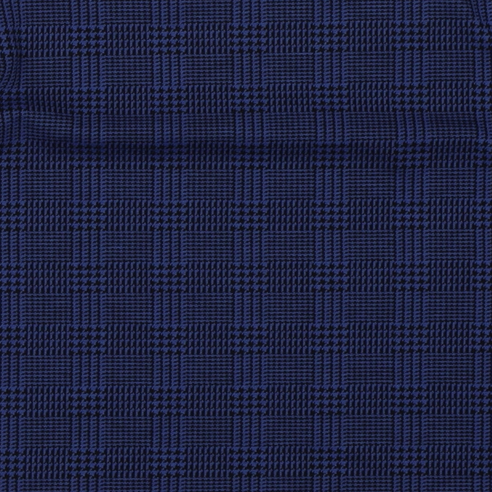 Marks and Spencer Womens Blue Check Polyester Pullover Sweatshirt Size 12  Pullover