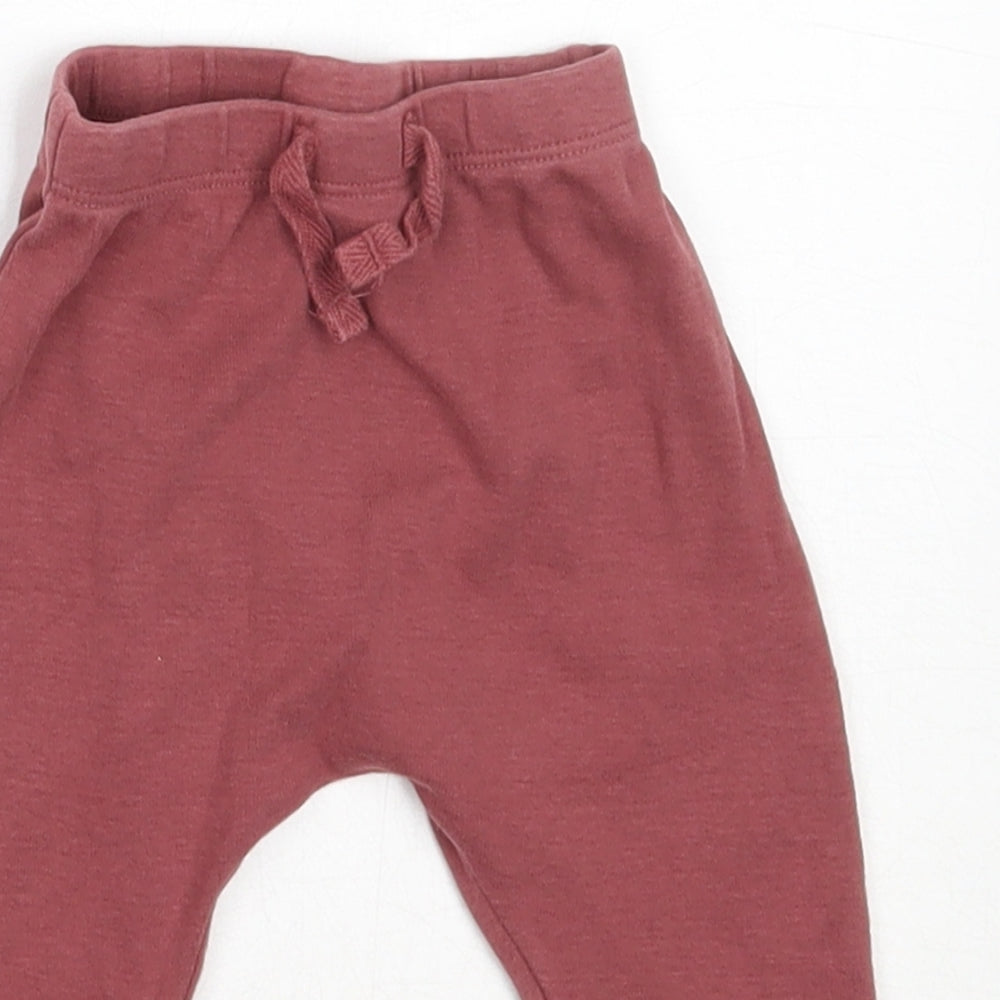 George Girls Pink  Cotton Jogger Trousers Size 6-9 Months