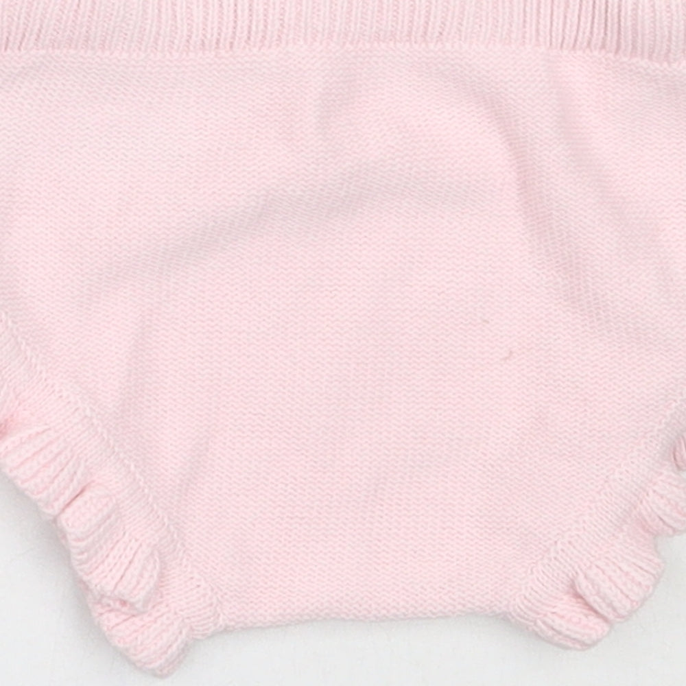 Nutmeg Girls Pink  Cotton Cropped Trousers Size 3-6 Months