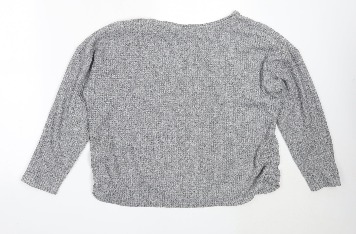 Papaya Womens Grey Round Neck  Polyester Pullover Jumper Size L