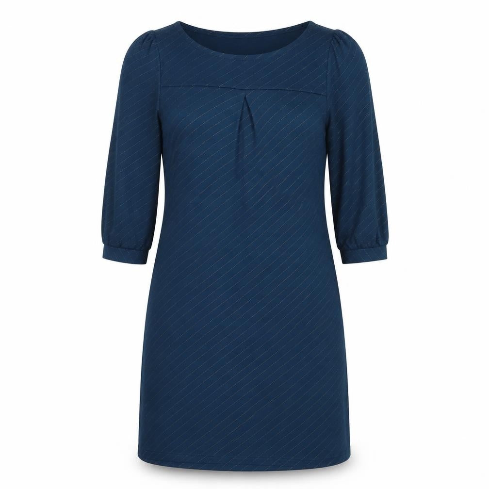 H&M Womens Blue  Polyester Shift  Size 40  Round Neck