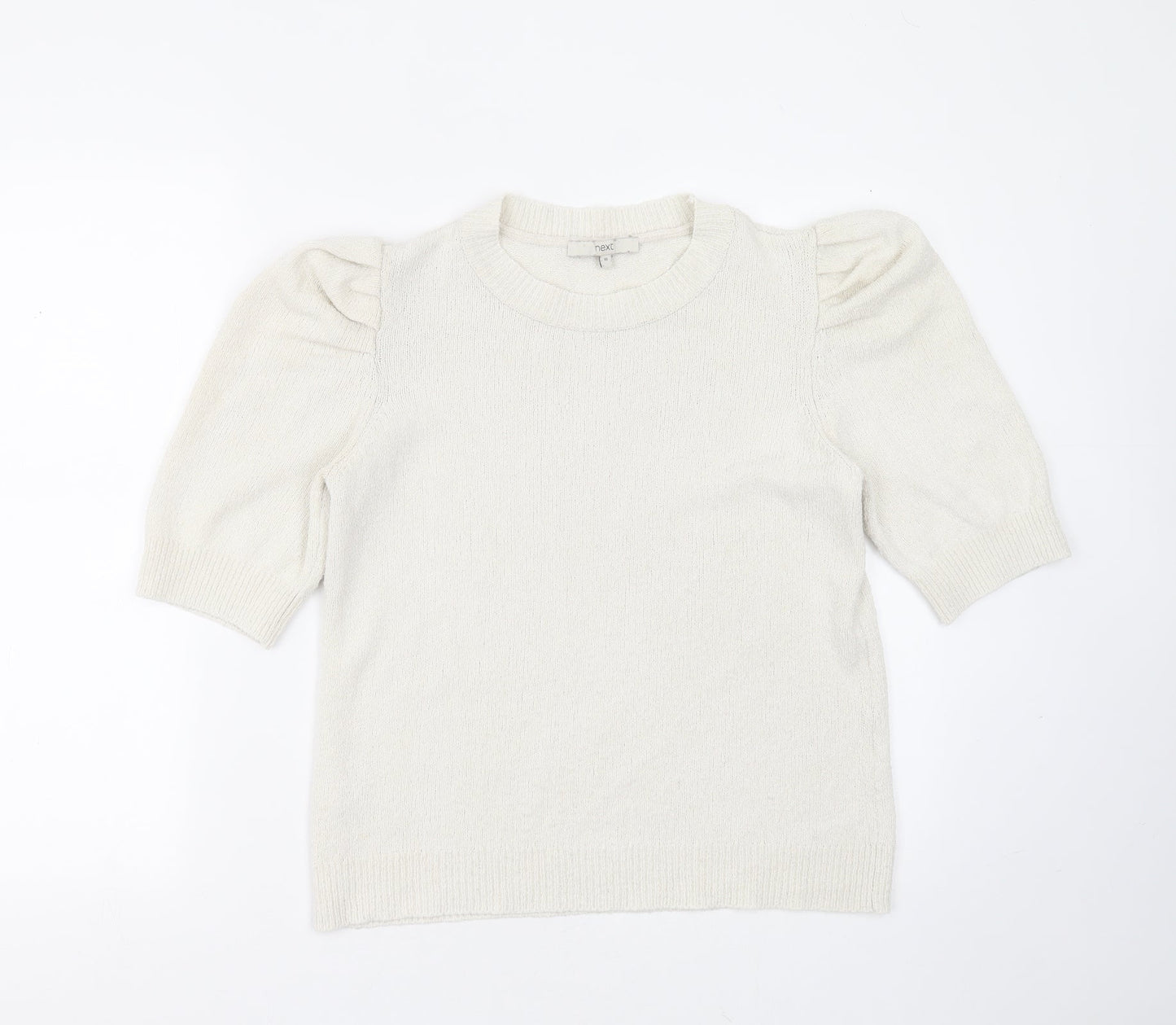 NEXT Womens Ivory Round Neck  Cotton Pullover Jumper Size 10
