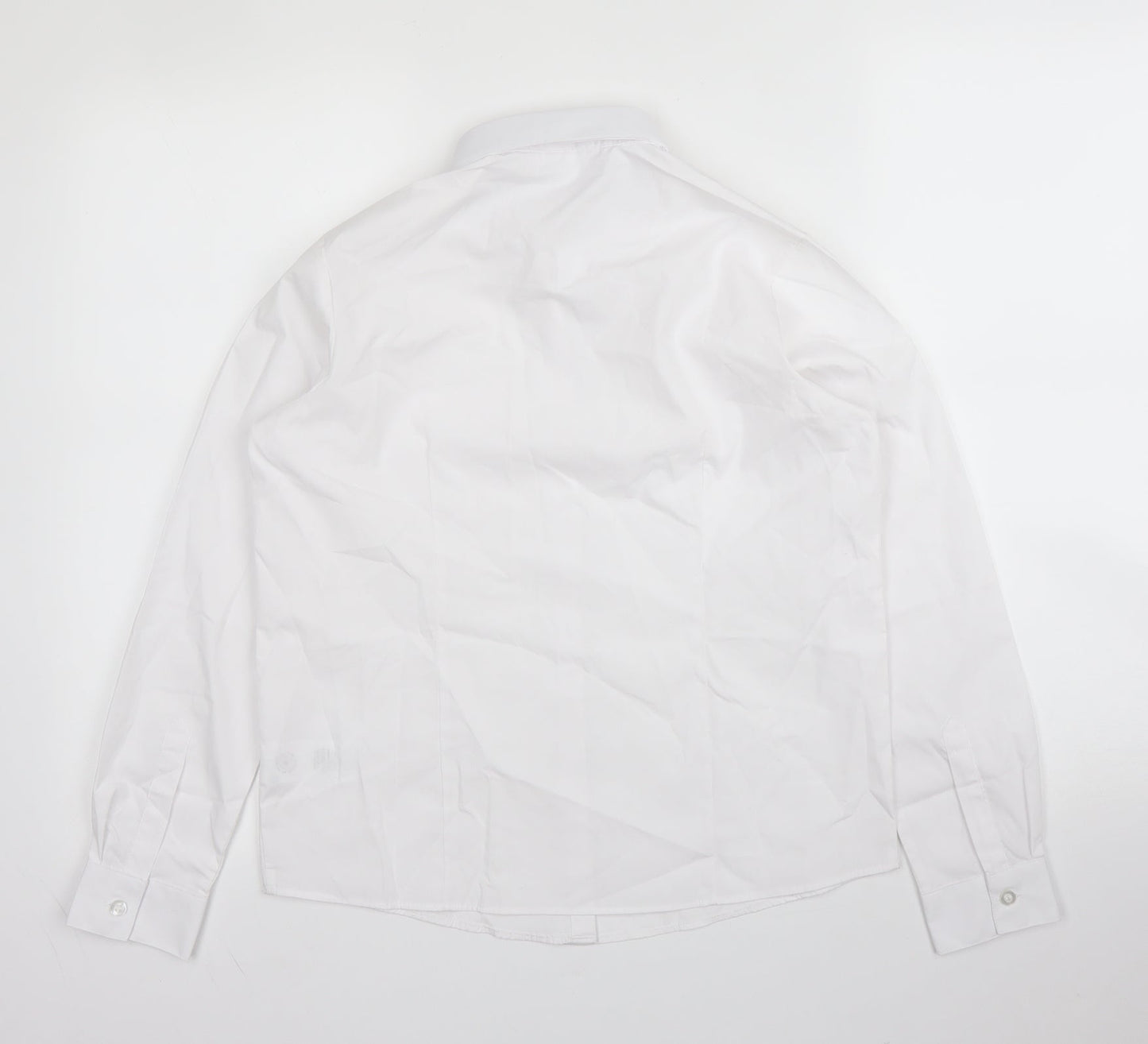George Boys White  Cotton Basic Button-Up Size 11 Years Collared Button