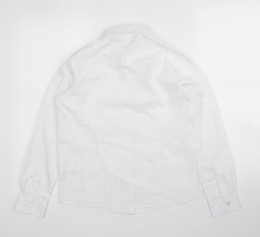 George Boys White  Cotton Basic Button-Up Size 11 Years Collared Button